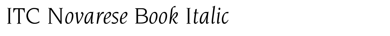 ITC Novarese Book Italic